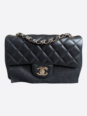 Chanel Black Lambskin Mini Rectangular Classic Flap Bag